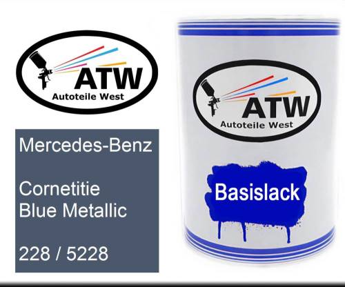 Mercedes-Benz, Cornetitie Blue Metallic, 228 / 5228: 500ml Lackdose, von ATW Autoteile West.